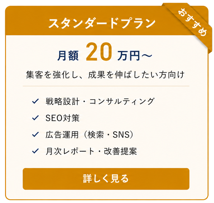 スタンダードプラン　月額20万円〜
